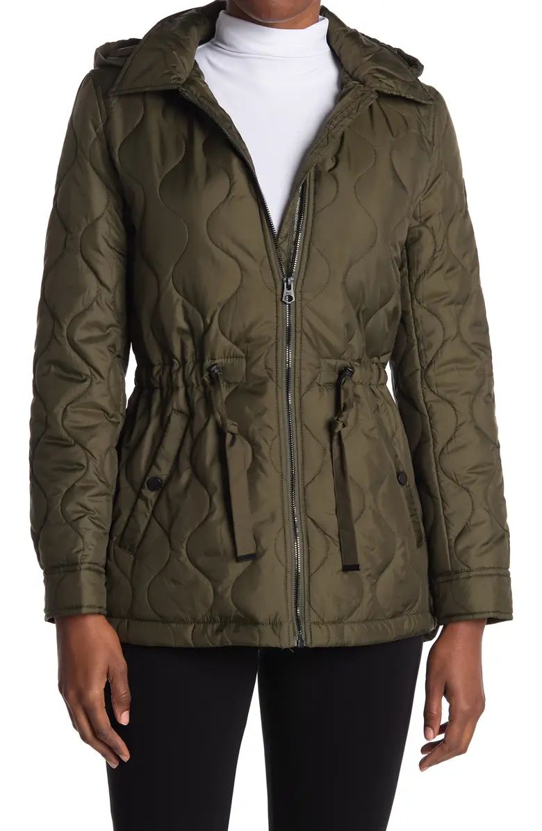 FRENCH CONNECTION Quilted Drawstring Waist Anorak Jacket | Nordstromrack | Nordstrom Rack