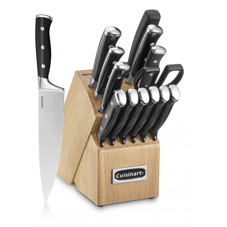 Cuisinart 15 Piece Cutlery Set with Block, Black Stainless | Walmart (US)