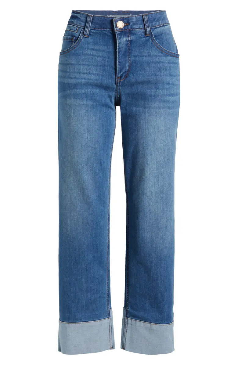 'Ab'Solution Round Up High Waist Cuffed Straight Leg Jeans | Nordstrom