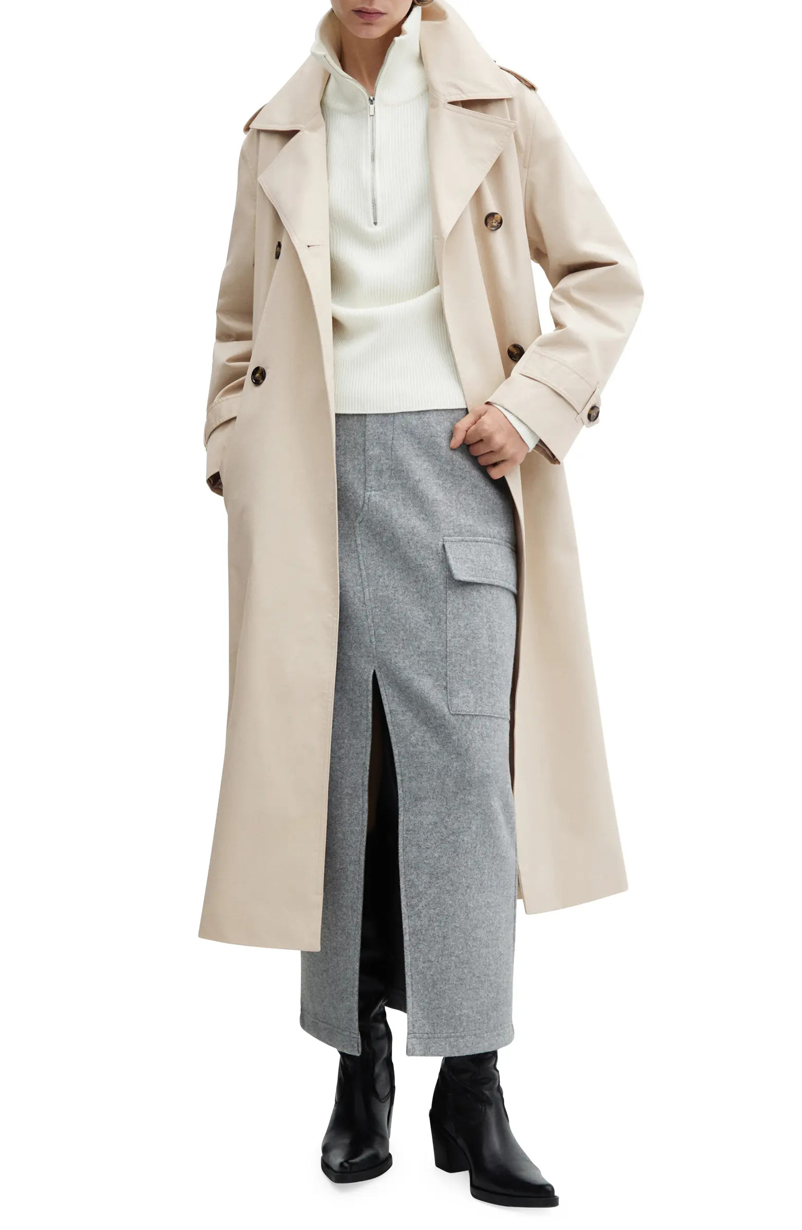 MANGO Angela Belted Trench Coat | Nordstrom | Nordstrom