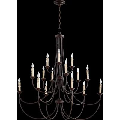 Brooks 15-Light Candle-Style Chandelier Finish: Oiled Bronze | Wayfair North America