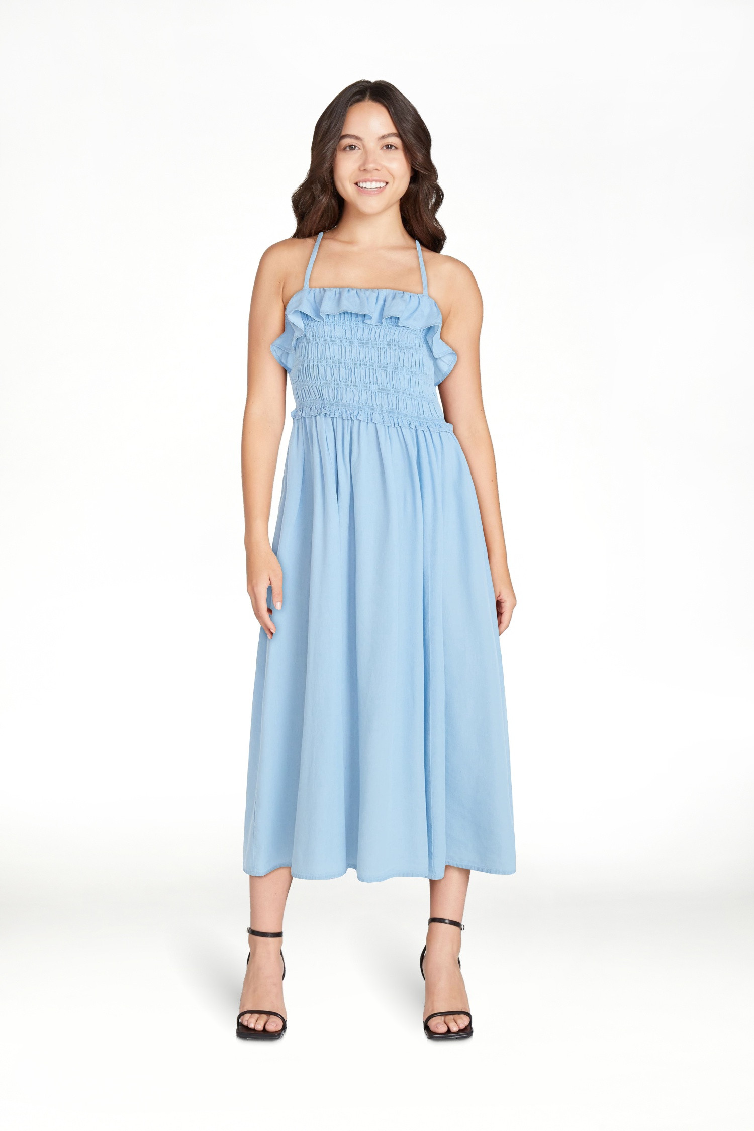 Time and Tru Women's Sleeveless Smocked Midi Dress, Sizes XS-XXXL | Walmart (US)