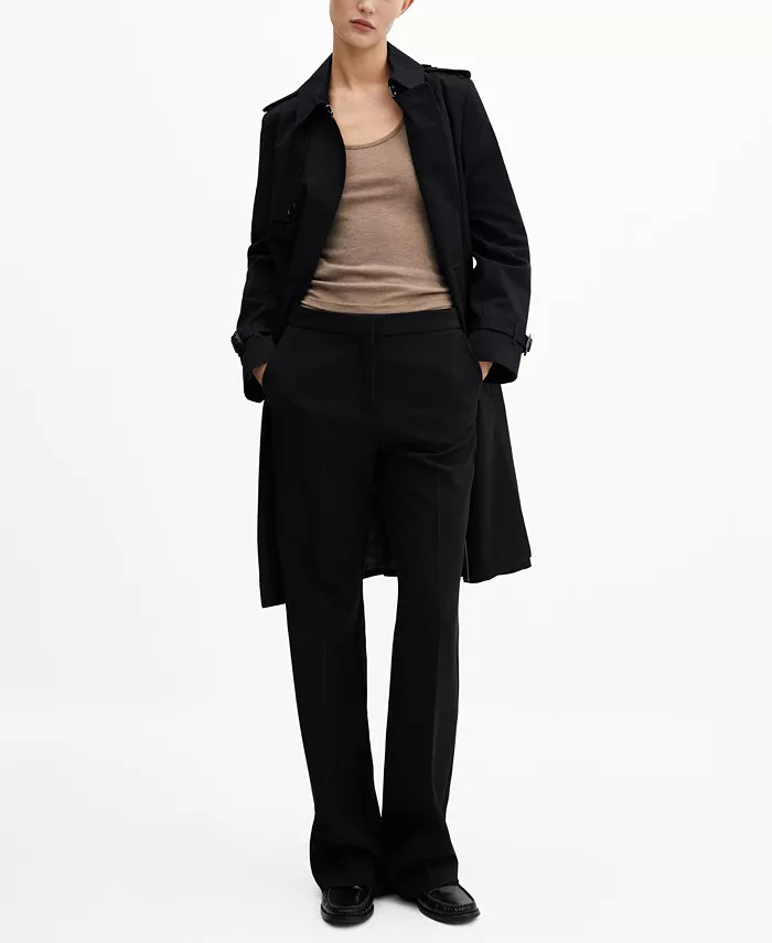 MANGO Women's Belted Classic Trench Coat - Macy's | Macy's