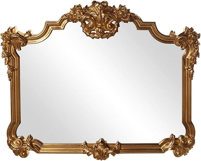Howard Elliott Antiqued Avondale Mirror, Ornate Mirror for Wall Focal Point with Decorative Flour... | Amazon (US)