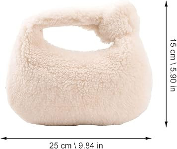 VALICLUD Winter Plush Dumpling Bag Fashionable Handbag Portable Storage Pouch | Amazon (US)