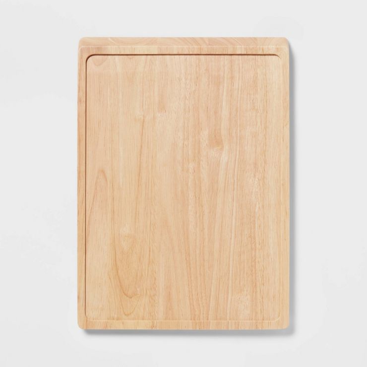 Rubberwood Carving Board with Full Juice Groove - Made By Design™ | Target