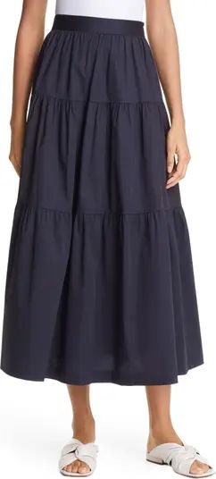 Tiered Stretch Cotton Maxi Skirt | Nordstrom