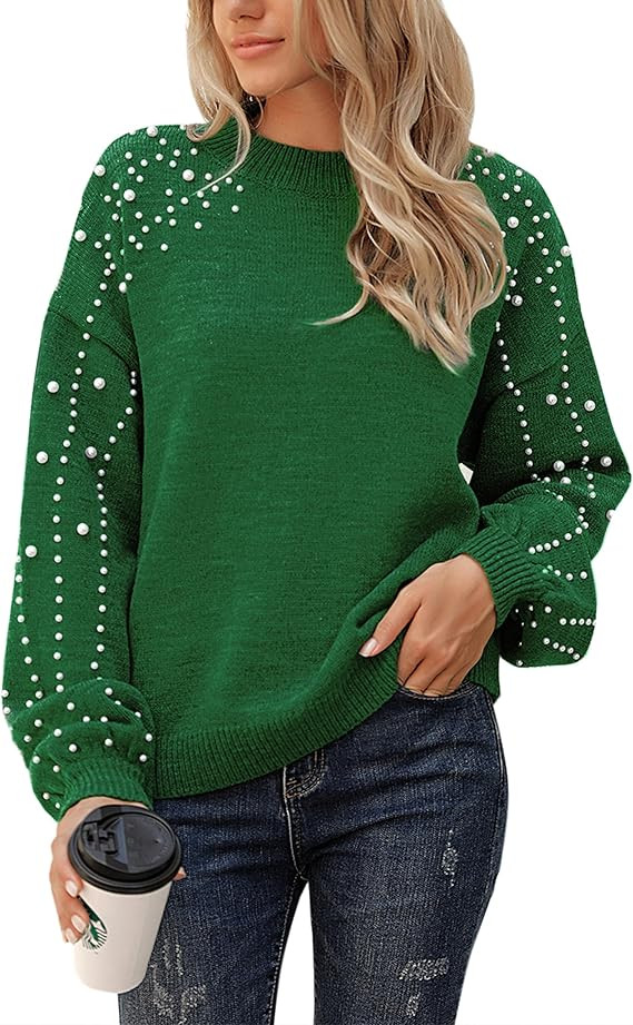 Blooming Jelly Women's Chunky Sweater Crewneck Sweatshirt Knit Lantern Sleeve Oversized Pullover ... | Amazon (US)