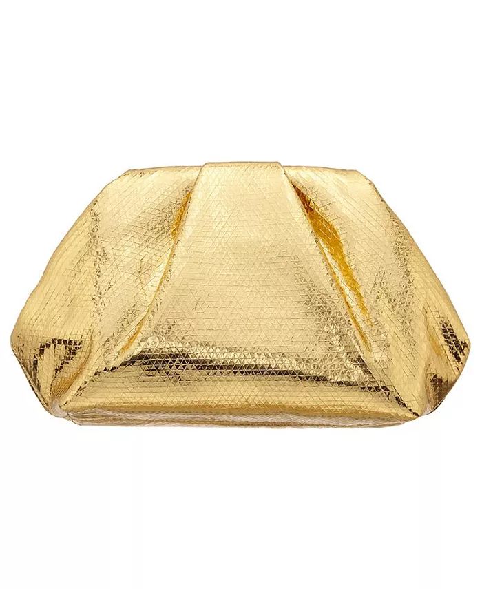 Metallic Pleated Frame Clutch Handbag | Macy's