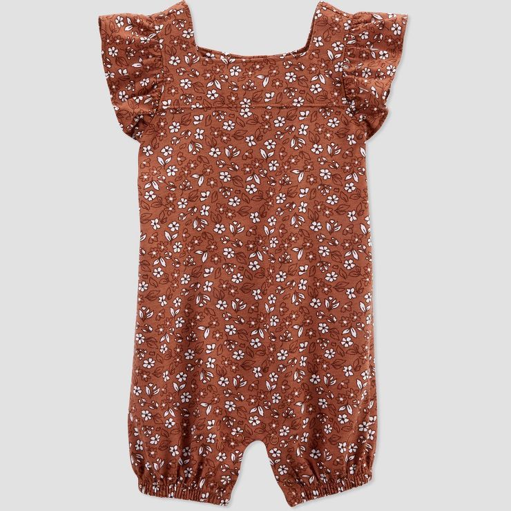 Carter's Just One You®️ Baby Girls' Floral Romper - Brown | Target