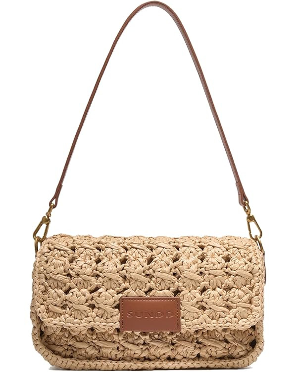 Women Raffia Woven Shoulder Bag Clutch Purses Bohemian Summer Beach Crossbody Bag Wristlet Purses... | Amazon (US)