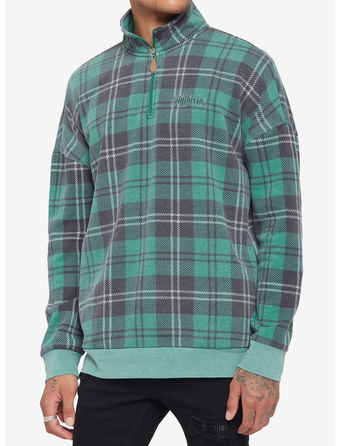 Our Universe Harry Potter Slytherin Plaid Quarter-Zip Sweater | BoxLunch