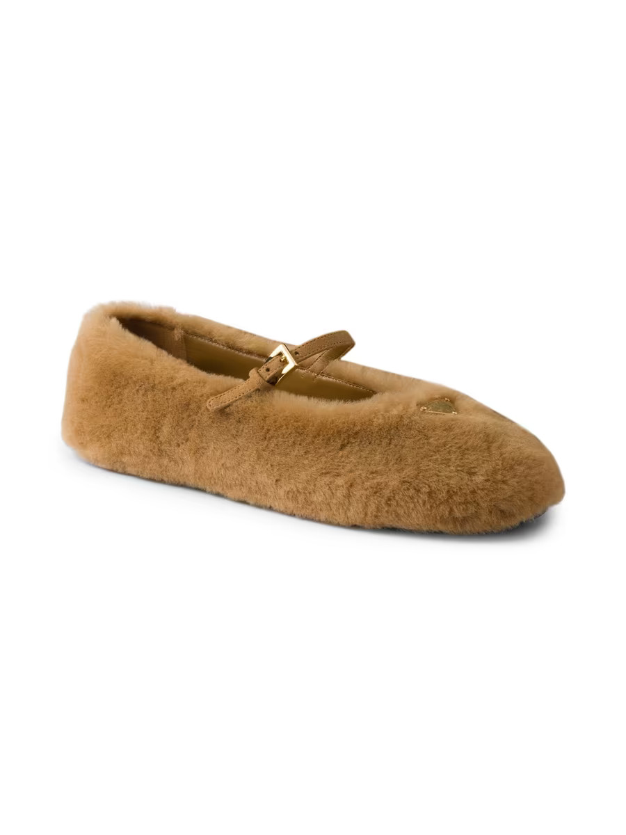 Prada Shearling Ballerinas | Saks Fifth Avenue | Saks Fifth Avenue