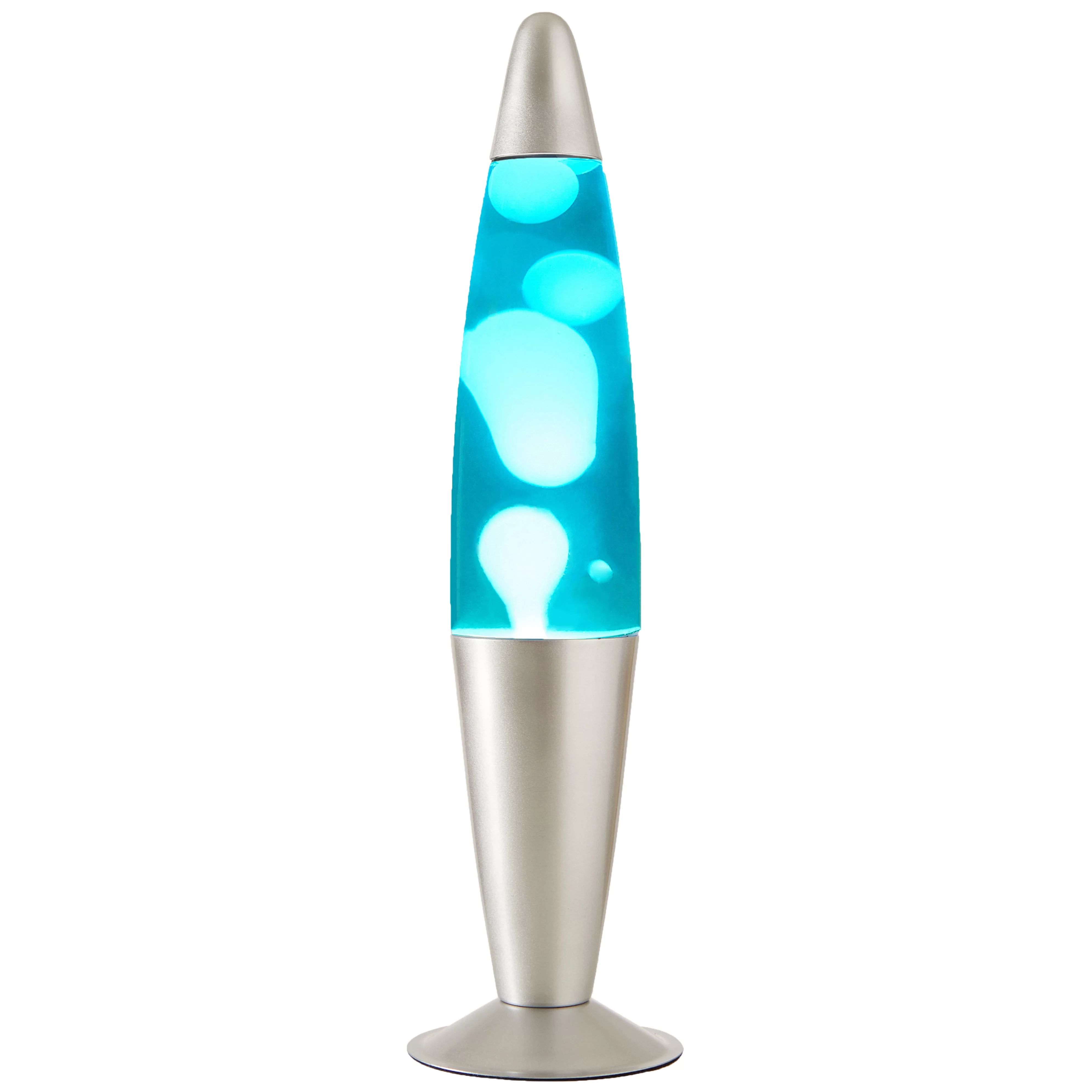 Urban Shop, 16" Blue Lava Motion Volcano Lamp, White Wax in Blue Liquid, Silver Metal Base,LED - ... | Walmart (US)
