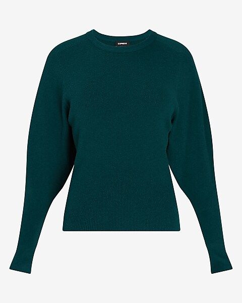 Puff Sleeve Crew Neck Sweater | Express