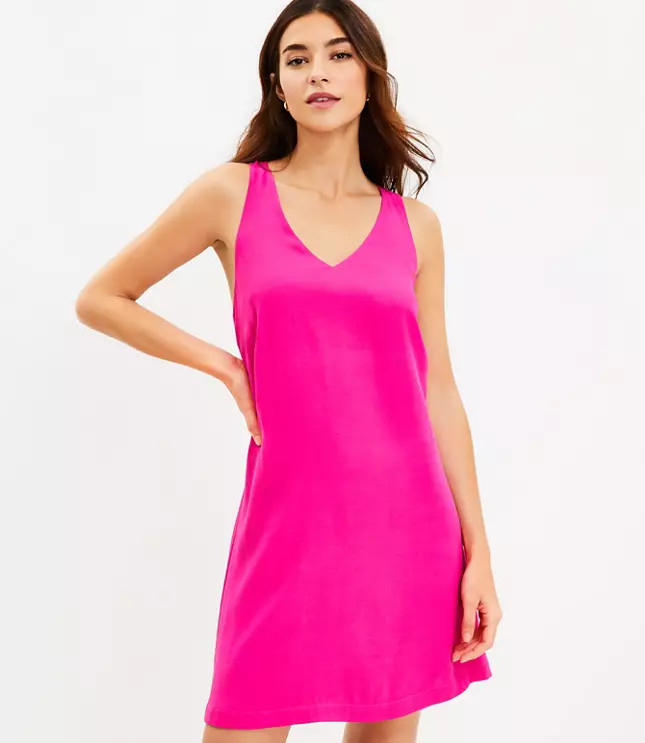 Criss Cross Back Swing Dress | LOFT