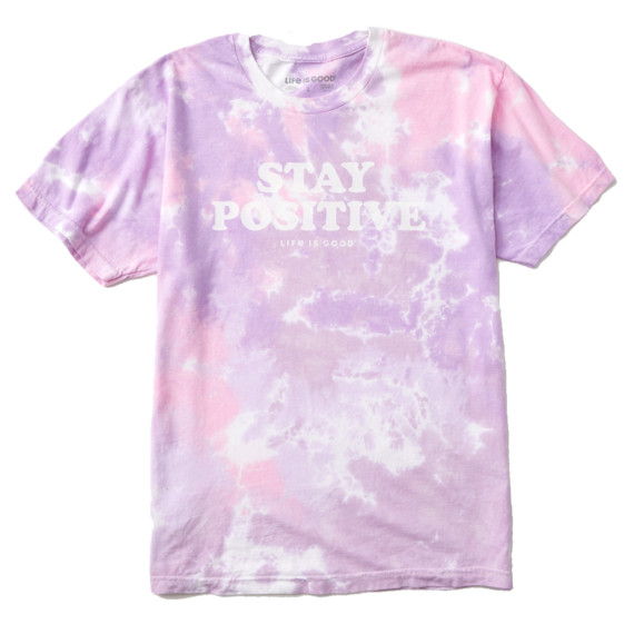 Unisex Stay Positive Tie-Dye Tee | Life is good