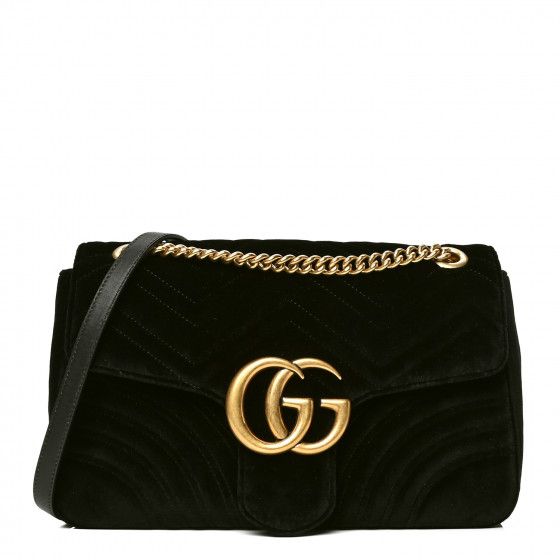 GUCCI

Velvet Matelasse Medium GG Marmont Shoulder Bag Black | Fashionphile