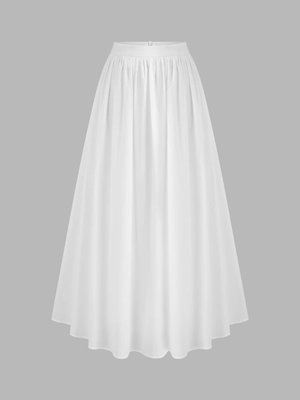 100% Cotton Mid Rise Solid Ruffle Maxi Skirt | Cider