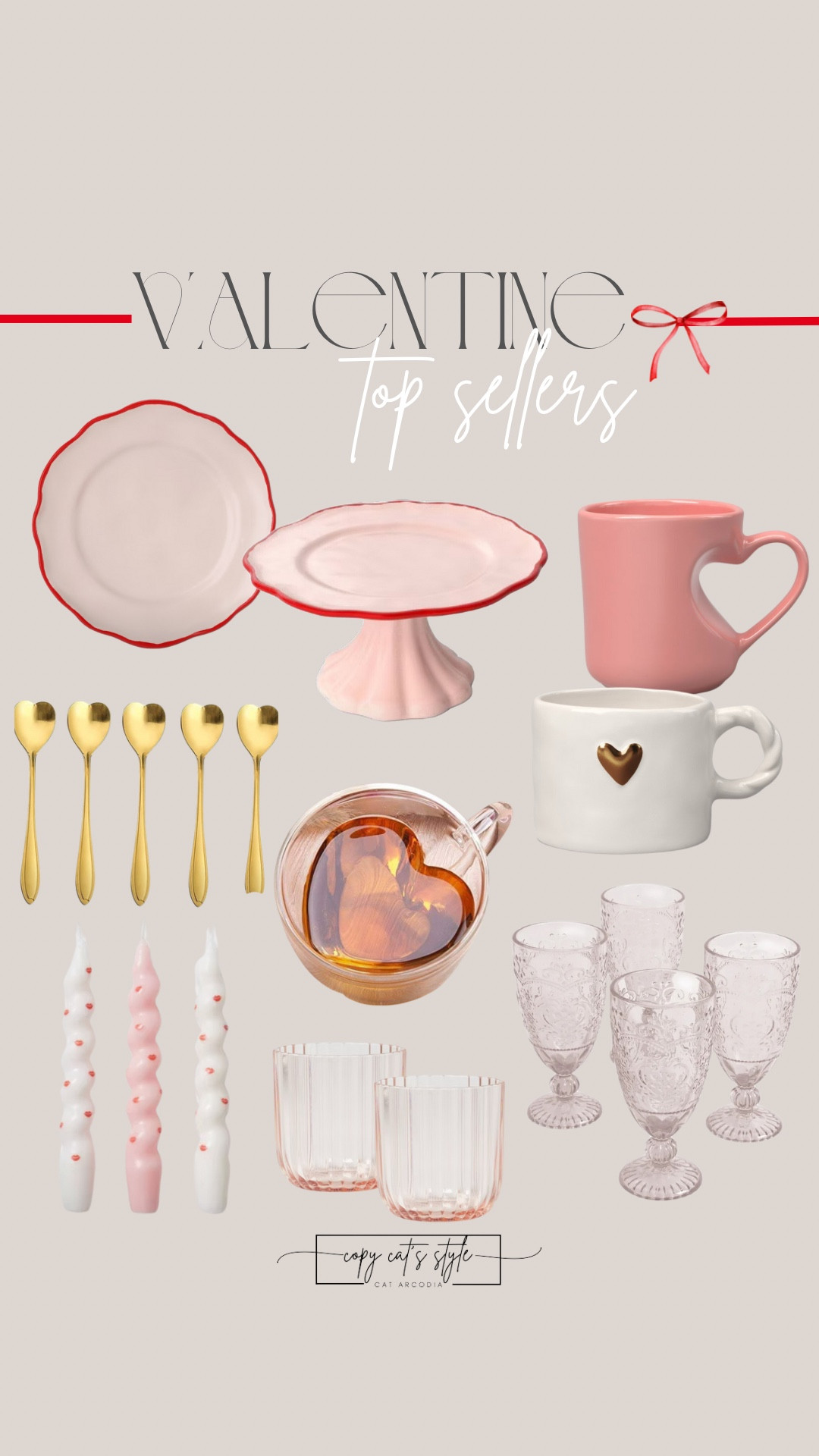Valentine top sellers! Valentine mugs, valentine cake plate, valentine heart spoons, valentine glasses. 

#LTKFindsUnder50 #LTKHome #LTKSeasonal