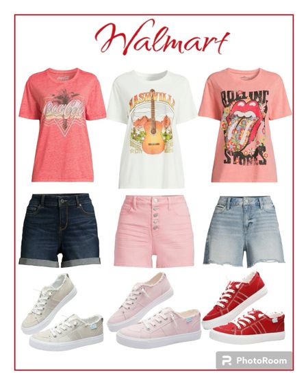 Walmart new graphic tees, shorts and sneakers. Summer outfits. 

#tees
#sneakers
#jeanshorts
#walmartfashion

#LTKfindsunder50 #LTKstyletip #LTKshoecrush