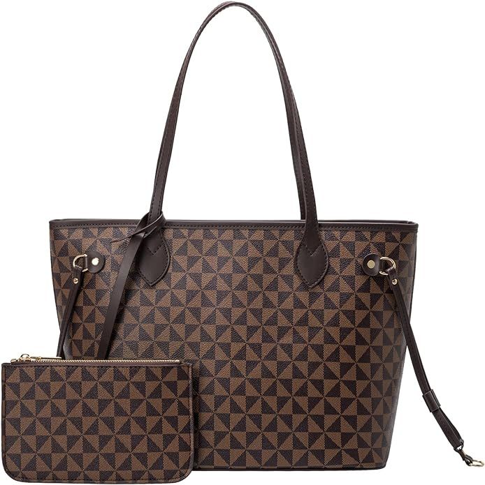 Handbags for Women Designer Fashion Purses Top Handle Satchel Shoulder Bags 2pcs with Small Walle... | Amazon (US)