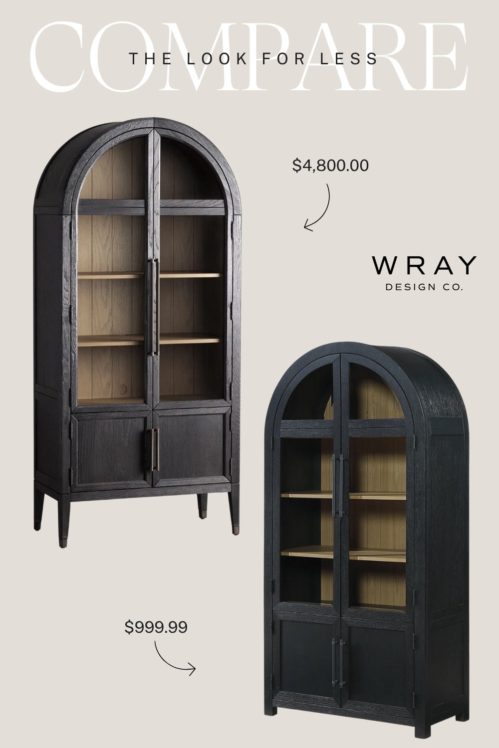 Your weekly look for less is here! Featuring a “dupe” for the Hattie Glass Cabinet from Arhaus. With gentle curves and a glass front, both pieces are absolute showstoppers. Will you splurge or are you buying the dupe? Let us know!

#LTKStyleTip #LTKHome