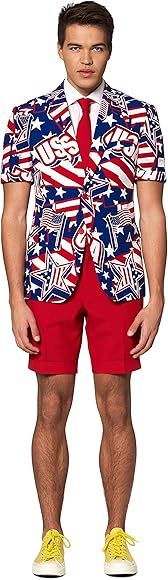 American Flag Summer Suit for Men - The Perfect Outfit for The 4th of July | Amazon (US)