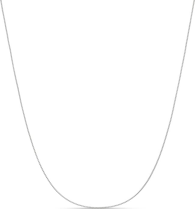 Amazon Essentials Sterling Silver Thin 0.8mm Box Chain Necklace | Available in Yellow Gold or Sil... | Amazon (US)