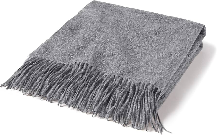 State Cashmere Home Throw Blanket with Decorative Fringe 100% Pure Cashmere Ultra Soft Accent Bla... | Amazon (US)