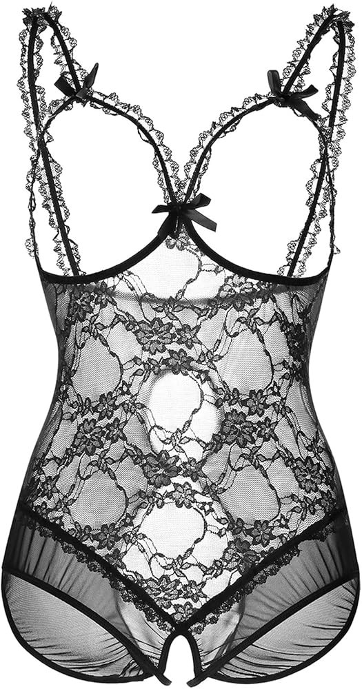 Plus Size Lingerie for Women Sexy Lingerie Bodysuit One-Piece Teddy Black | Amazon (US)