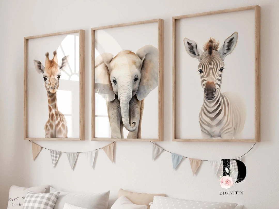 Safari Nursery Decor Safari Nursery Prints Nursery Wall Art - Etsy | Etsy (US)
