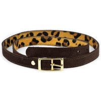 Women's Brown Suede Belt With Solid Brass Buckle - Skinny Womens Gold For A Dress | Etsy (US)