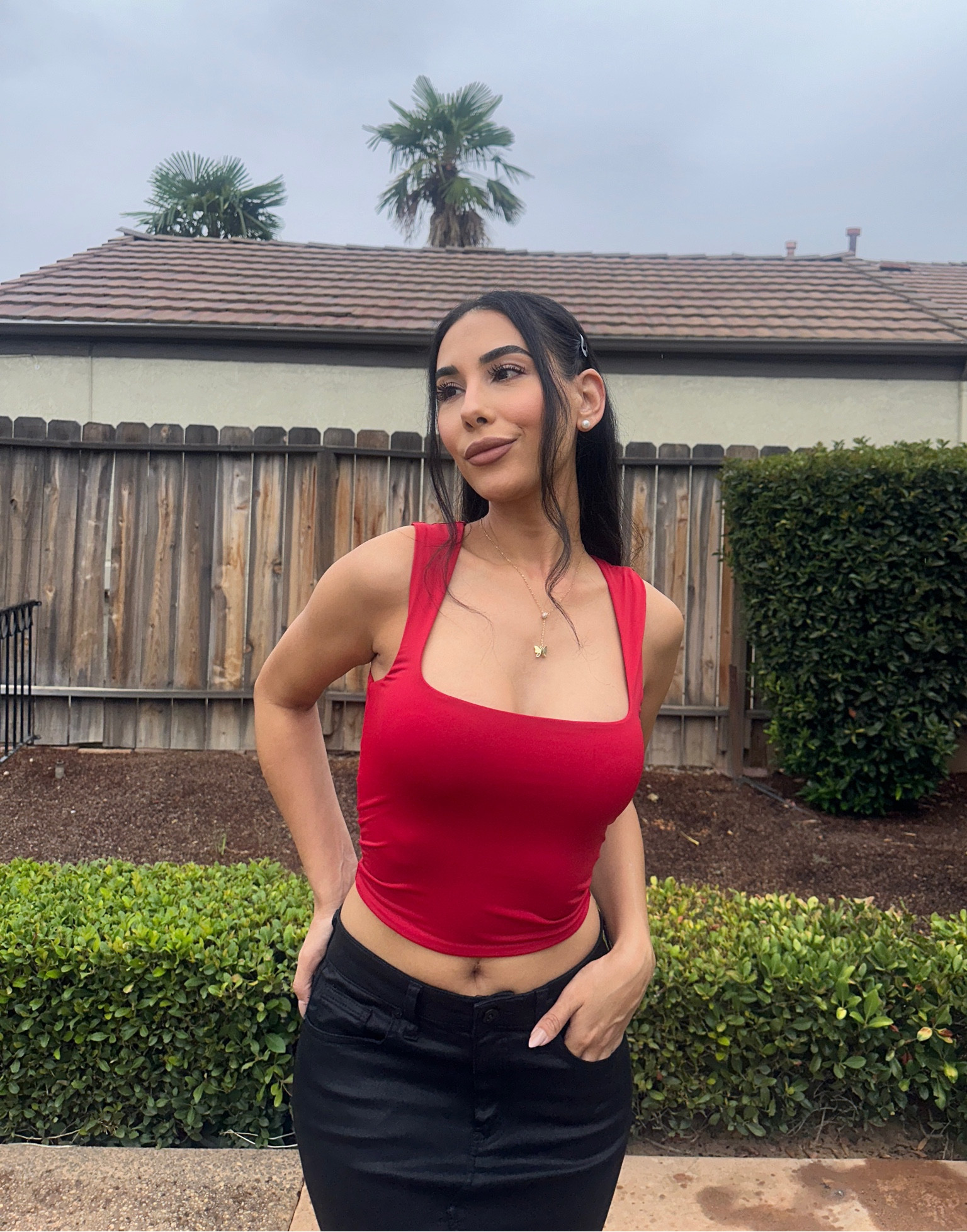 The red square neck crop top you need. 

#LTKstyletip #LTKfindsunder50