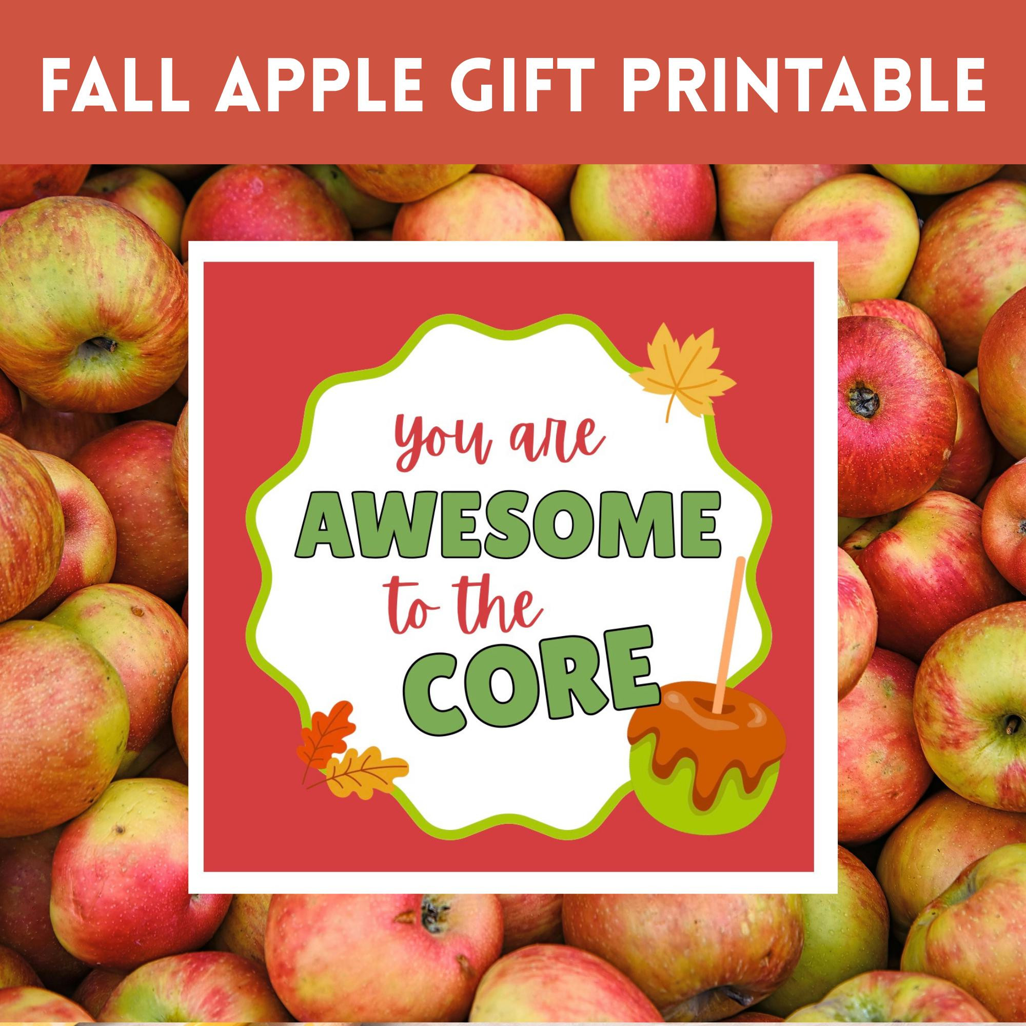 You Are Awesome to the CORE Fall Gift Tag, Teacher Gift Printable, Apple Gift Tag, Neighbor Gift, Fall Thank You Gift, Instant Download | Etsy (Global)