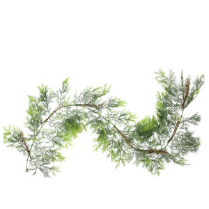 6' x 13" Two-Tone Cedar and Natural Twigs Artificial Christmas Garland - Unlit | Christmas Central