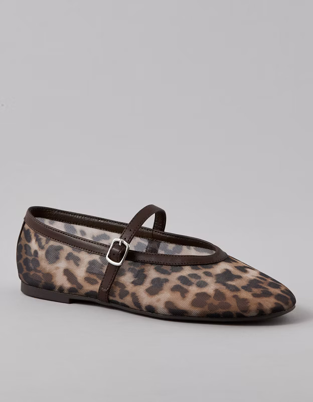 AE Leopard Mesh Ballet Flat | American Eagle Outfitters (US & CA)