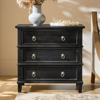 Olinto Charcoal 3-Drawer 28 in. W Nightstand | The Home Depot