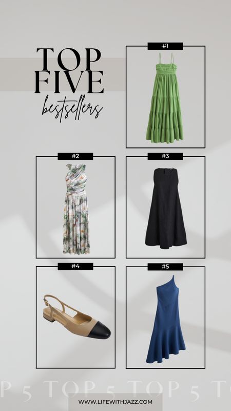 This week’s top 5 bestsellers - 

1. Abercrombie Emerson maxi dress - bust runs big, comes with removable straps, bump-friendly 
2. Abercrombie high neck maxi dress - unique, flowy, bump-friendly 
3. Jcrew linen dress - comes in a few other colors, great throw on dress, bump-friendly 
4. Vaneli slingback flats - tts, runs narrow 
5. Abercrombie one shoulder asymmetrical dress - thick fabric, stretchy, bump-friendly 

#LTKStyleTip #LTKWedding