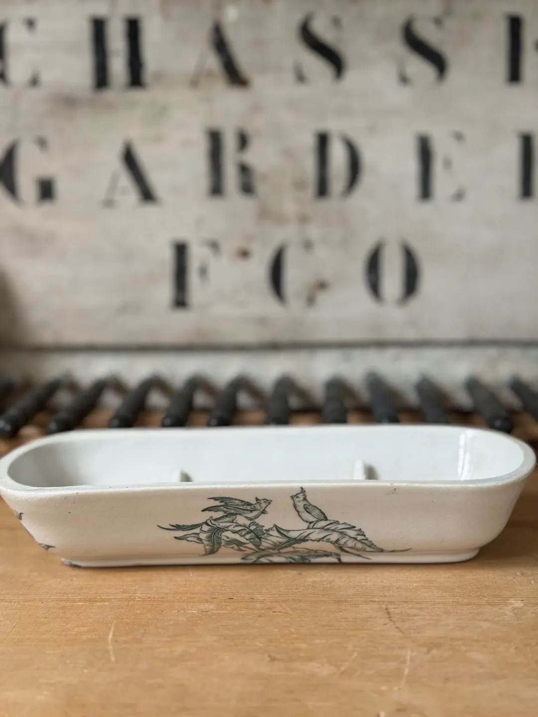 Antique French HB Choisy-le-roi Bird Transferware Ironstone Dish - Etsy | Etsy (US)