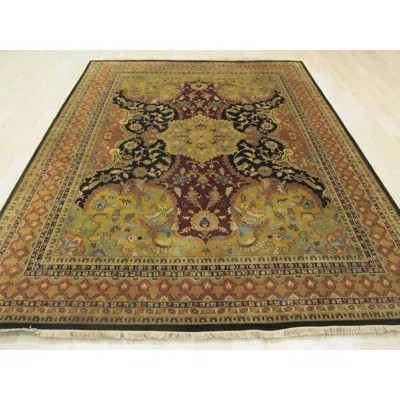 Inviting Oriental Black Hand Knotted New Zealand Wool Rug | Wayfair North America