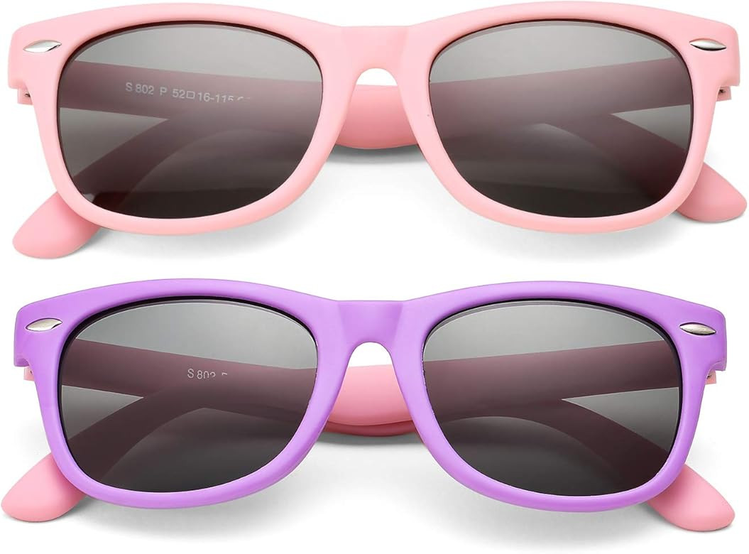 DeBuff Kids Polarized Sunglasses TPEE Rubber Flexible Frame for Boys Girls Age 3-10 | Amazon (US)