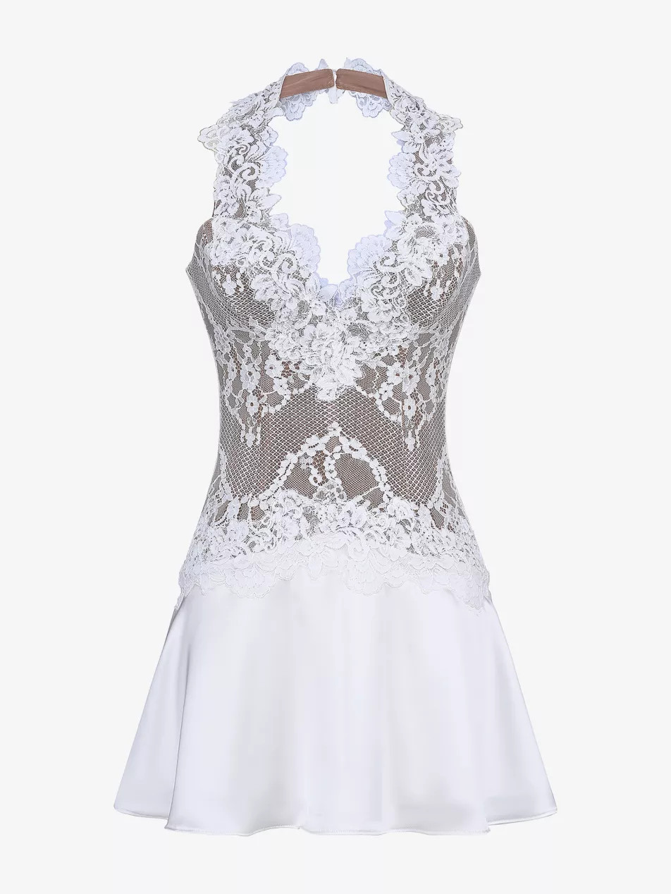 Nyra Halterneck Satin Mini Dress | Selfridges