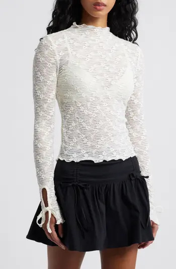 Funnel Neck Lace Top | Nordstrom