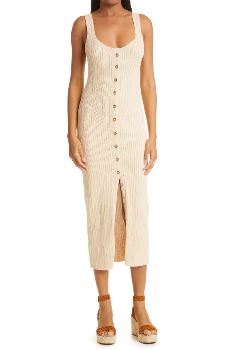 Ulla Johnson Nedda Rib Cotton Blend Midi Dress | Nordstrom | Nordstrom