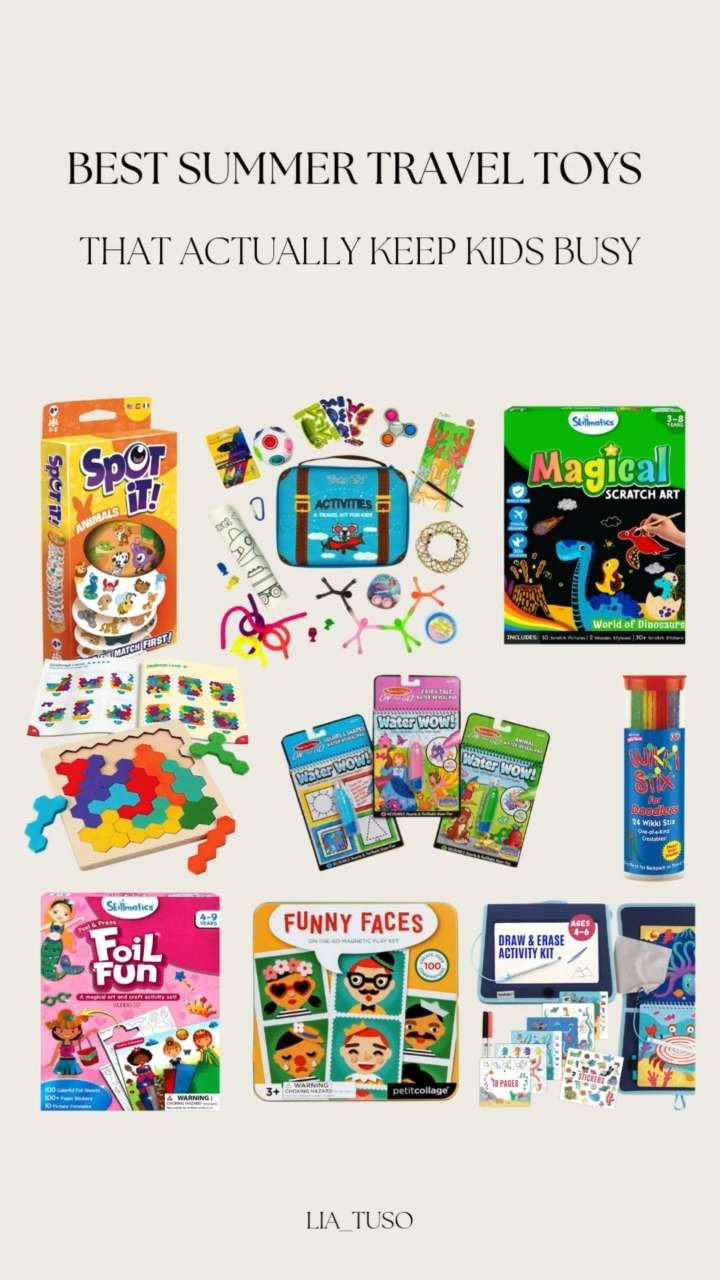 These summer travel toys? Total lifesavers 🙌🏼 Tested and mom-approved — they actually keep little hands busy on flights, road trips, and everywhere in between. Linked our faves that make travel days way smoother ✈️✨

#TravelToys #KidsToys #SummerTravelToys 

 #LTKTravel #LTKBaby #LTKKids