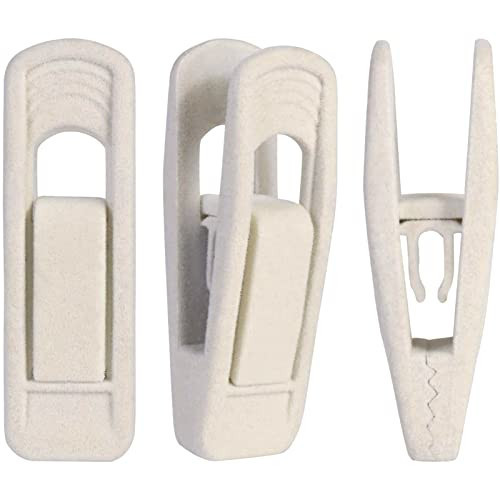 Trgowaul Velvet Hangers - Strong Finger Clips for Thin Pants (20pc, Beige) | Amazon (US)