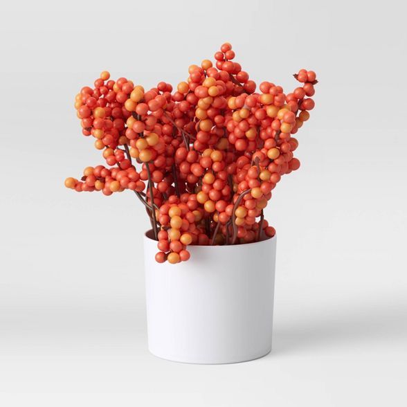 9.5" x 6.5" Artificial Orange Berry Plant Arrangement in Pot - Threshold™ | Target