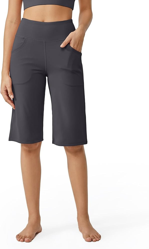 Promover Capri Pants for Women Wide Leg Yoga Cropped Pants with Pockets Loose Casual Summer Pant | Amazon (US)