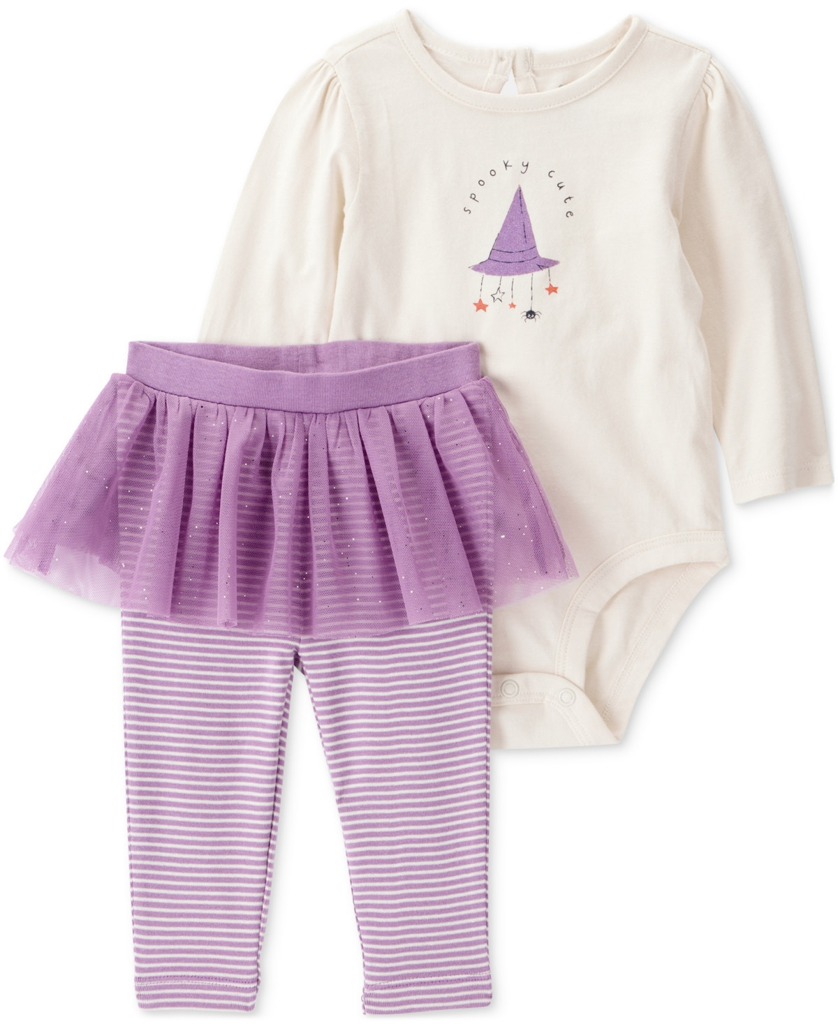 Carter's Baby Girls 2-Pc. Halloween "Spooky Cute" Bodysuit & Tutu Pants Set - Purple | Macy's